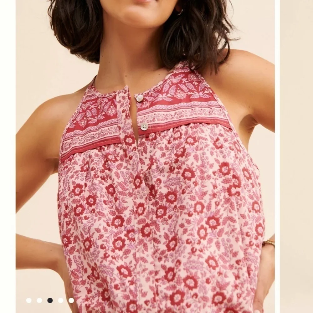 Faherty Adella Floral Pink Sleeveless Racerback Jumpsuit SIZE SMALL